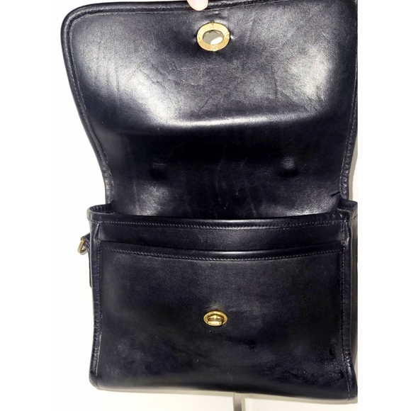 Coach 9870 Vintage Black Leather Court Crossbody Bag - Picture 6 of 8